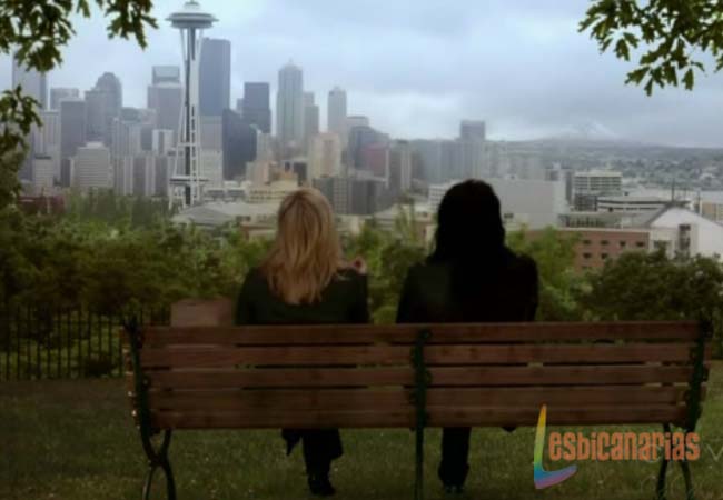 Callie y Arizona mirando Seattle