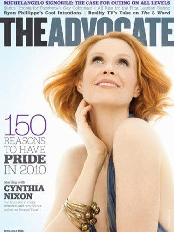 Cynthia Nixon es la portada de este mes en «The Advocate»