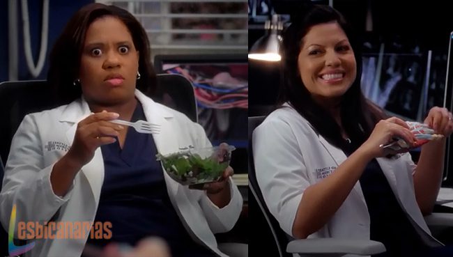 Intercambio de miradas entre Callie y Bailey Intercambio de miradas entre Callie y Bailey