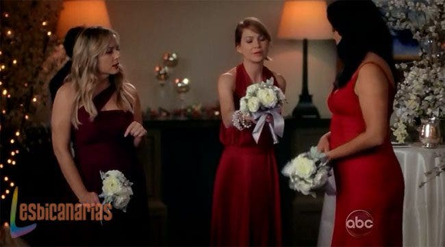 Callie, Meredith y Arizona en la boda