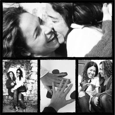 Daniela Mercuri y su esposa