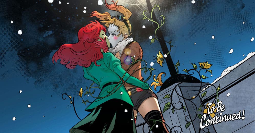 Harley Quinn y Poison Ivy se besan en Bombshells