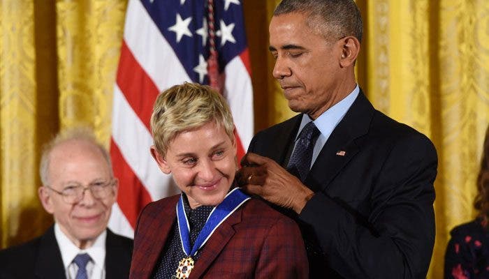 Ellen DeGeneres recibe la medalla de la libertad por su increíble trayectoria