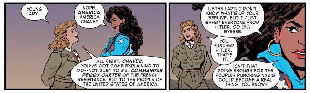 America Chavez con Peggy Carter
