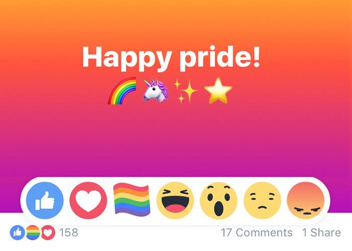 Cómo conseguir la reacción de la bandera de arcoiris en Facebook