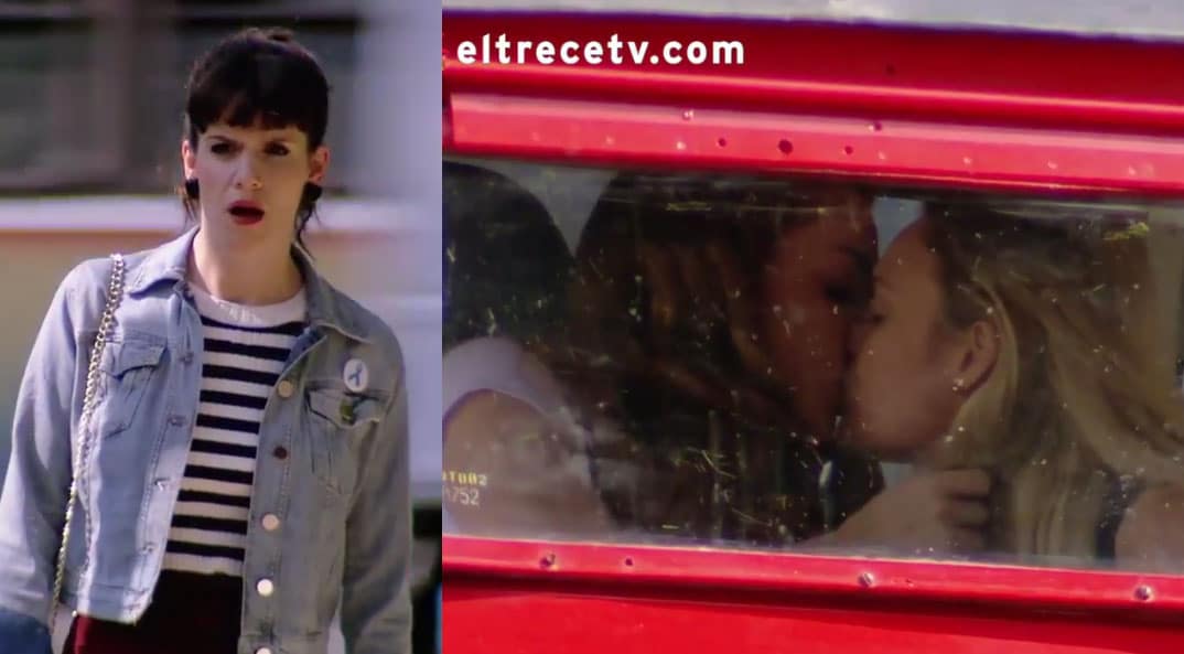 Flor ve a Elena y Jazmín besándose