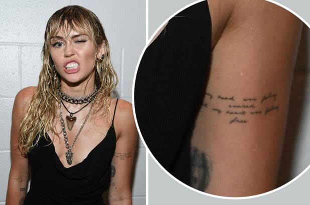 El nuevo tatuaje de Miley Cyrus