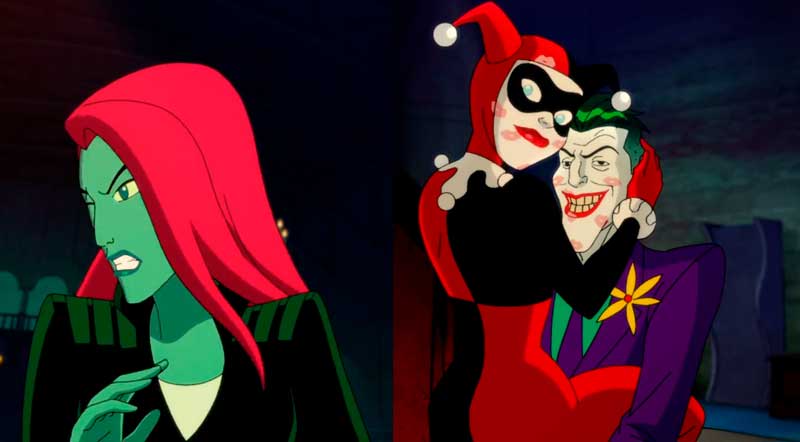 Poison Ivy asqueada de ver a Harley y el Joker juntos