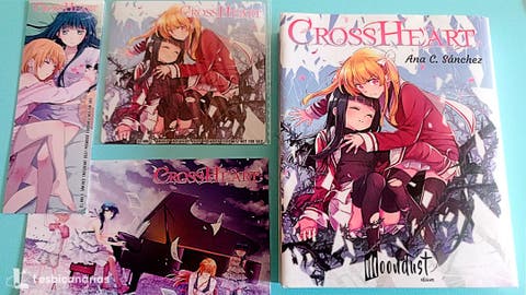 Portadas y marca p&aacute;ginas del manga yuri Cross Heart