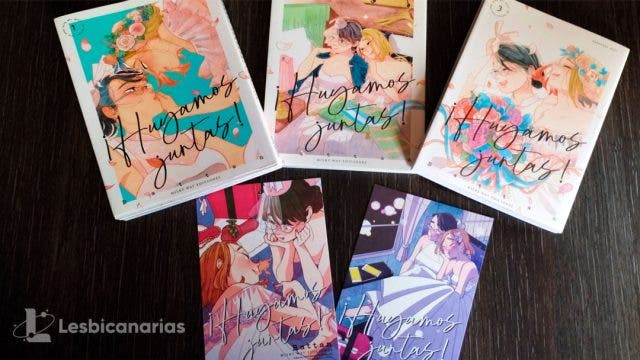 Portada y extras del manga yuri "Huyamos Juntas"