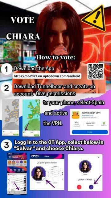 Como votar a Chiara infográfico