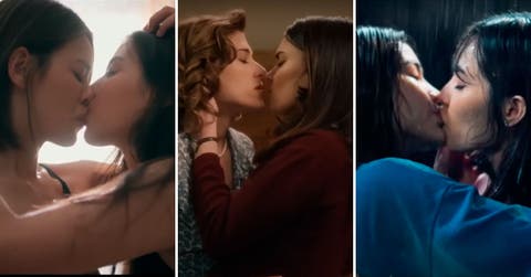 besos l&eacute;sbicos en series