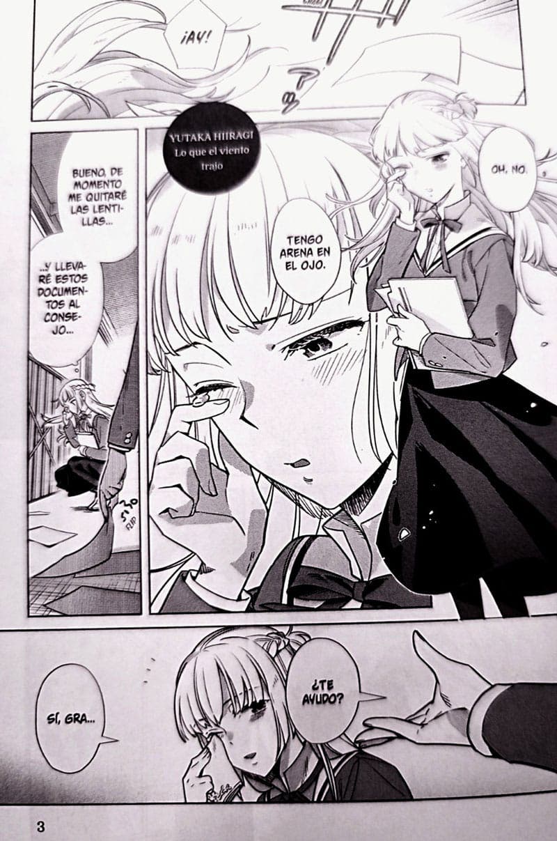 Ilustración de Yu y Sayaka en Bloom in to You: Antología